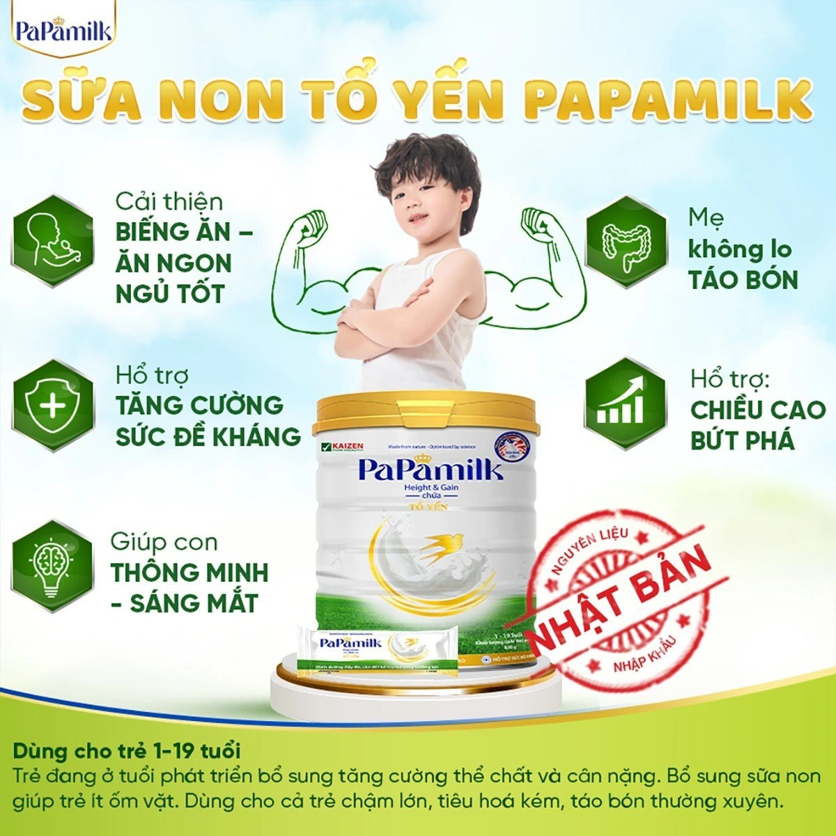 Papamilk Height & Gain - Tăng đề Kháng Cho Con đến Trường - Shopbiz