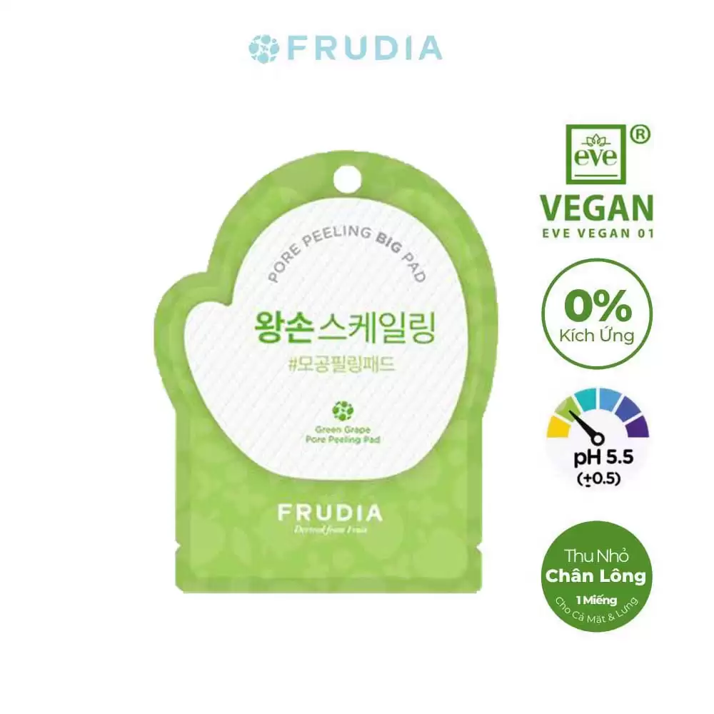 Bông tẩy tế bào chết Nho Xanh - Frudia Green Grape pore peeling pad 3ml - Droppii Mall