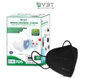 Khẩu trang y tế BV3T kháng khuẩn màu đen