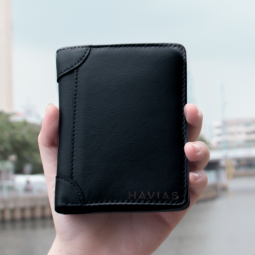 Ví đứng da bò Laffy HAVIAS® Unisex / Nam/ Nữ
