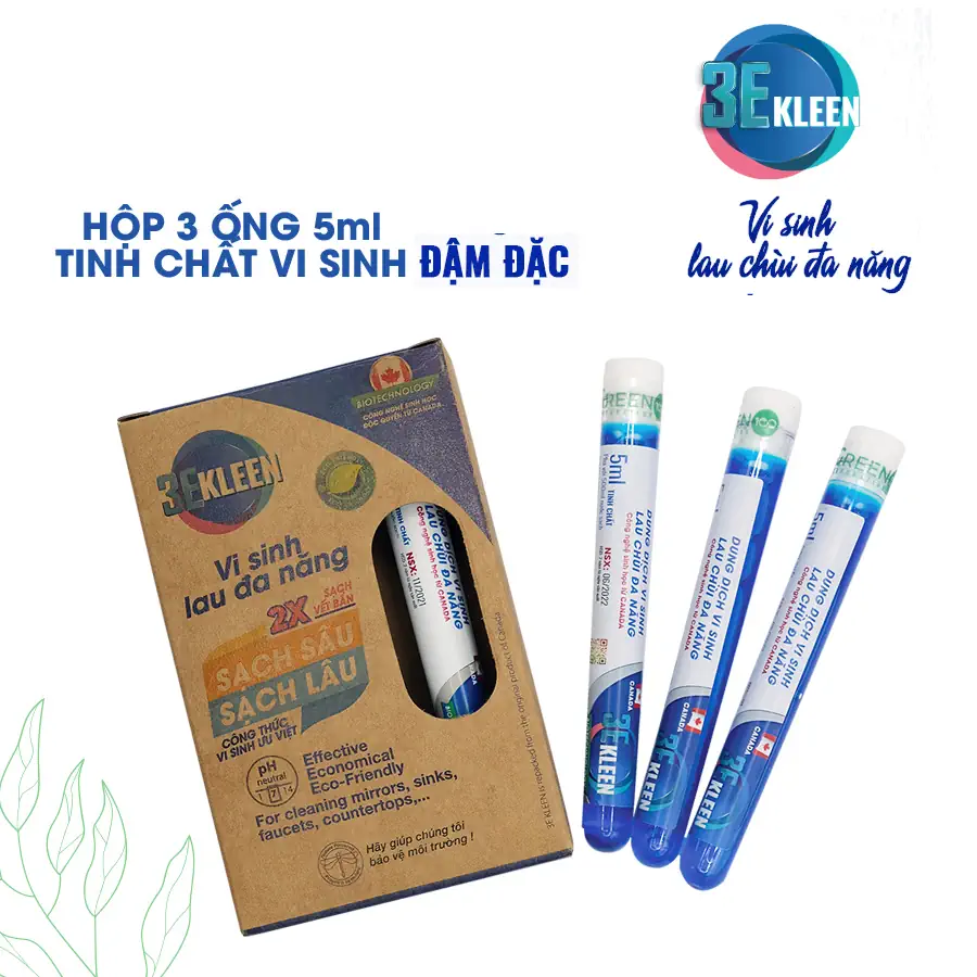 Hộp Vi Sinh Lau Chùi đa Năng 3e Kleen (03 ống 5ml) - Droppii Mall