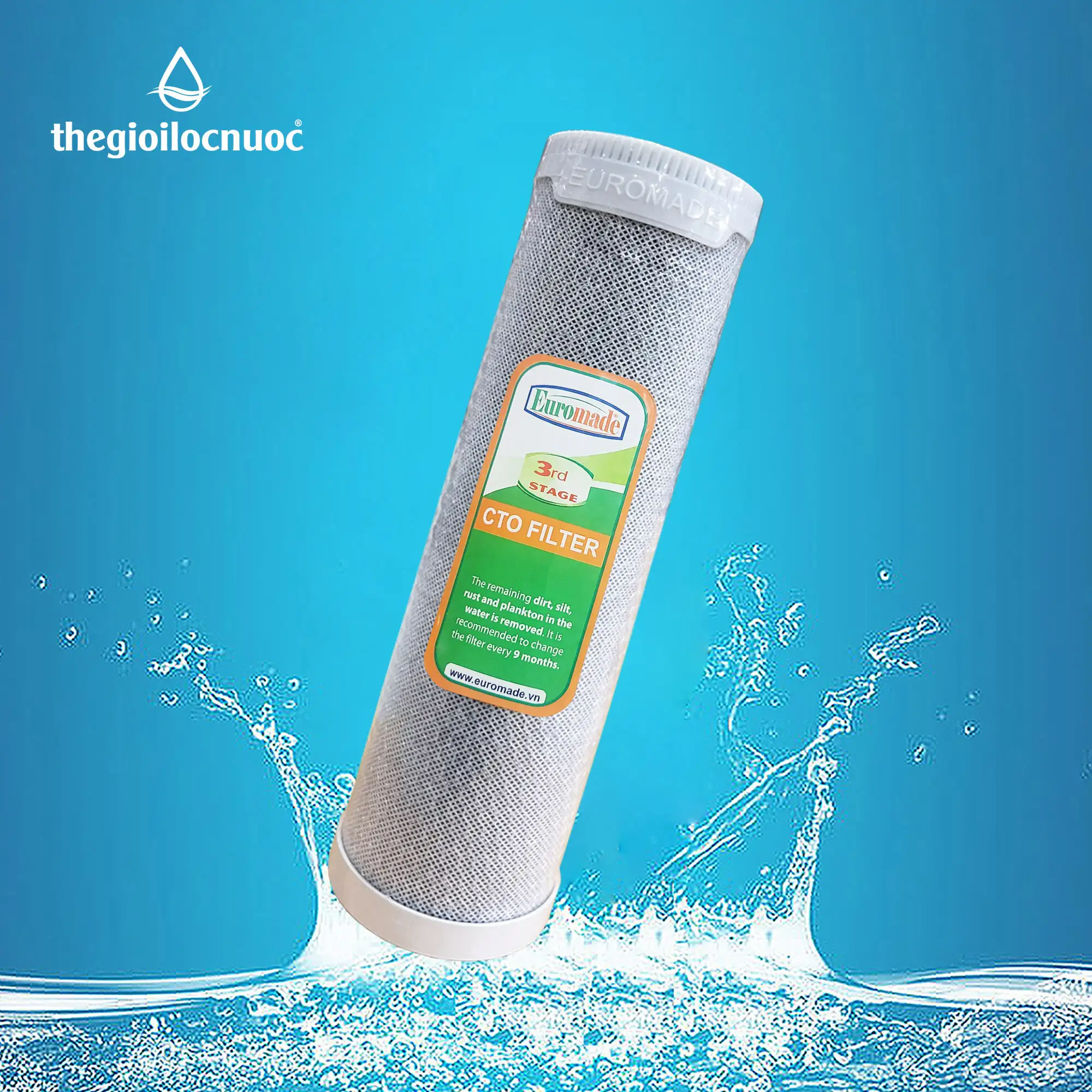 Lõi Lọc 10″ Cto Chứa Than Hoạt Tính đùn Khối (lõi Số 3)