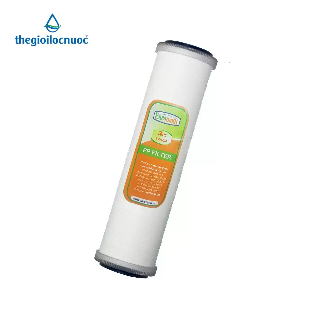 Lõi Lọc 10″ Pp 1 Micron Hai đầu Bịt Euromade (lõi Số 3 Pp Bịt) - Droppii Mall