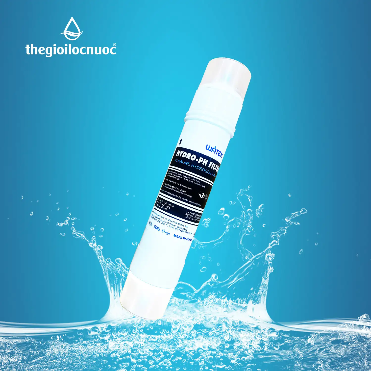 Lõi Tạo Kiềm Hydrogen (hydro-ph Filter) 3 Trong 1 Watek