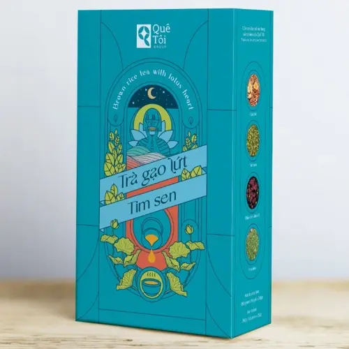 Trà Gạo Lứt Tim Sen chính hãng giá rẻ 19 gói x 20g - Quê Tôi Group - Shopbiz
