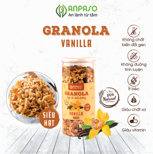 Granola siêu hạt Vị Vanilla 500gr