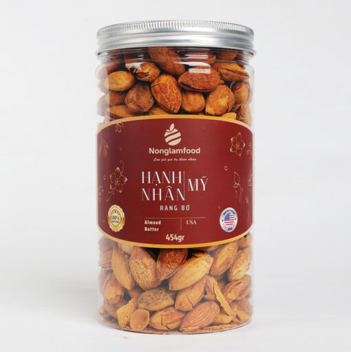 Hạnh nhân Mỹ rang bơ cao cấp 454gr [Nông Lâm Food]