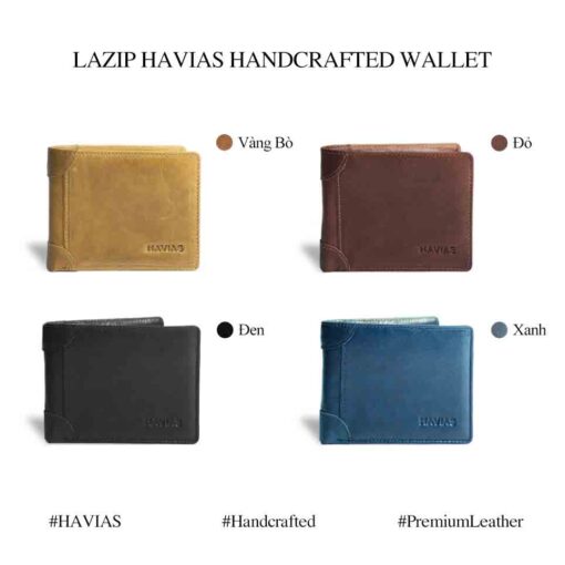 Ví da bò khoá kéo LAZIP Nam