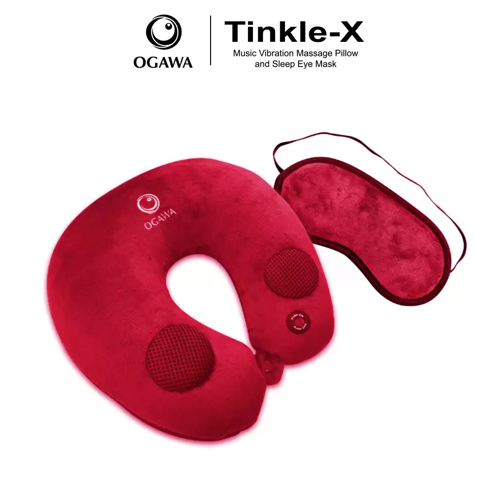 Gối massage âm nhạc kèm miếng che mắt ngủ - Ogawa Tinkle Touch-X and sleep Eye Mask (OL-0502X) - Droppii Mall